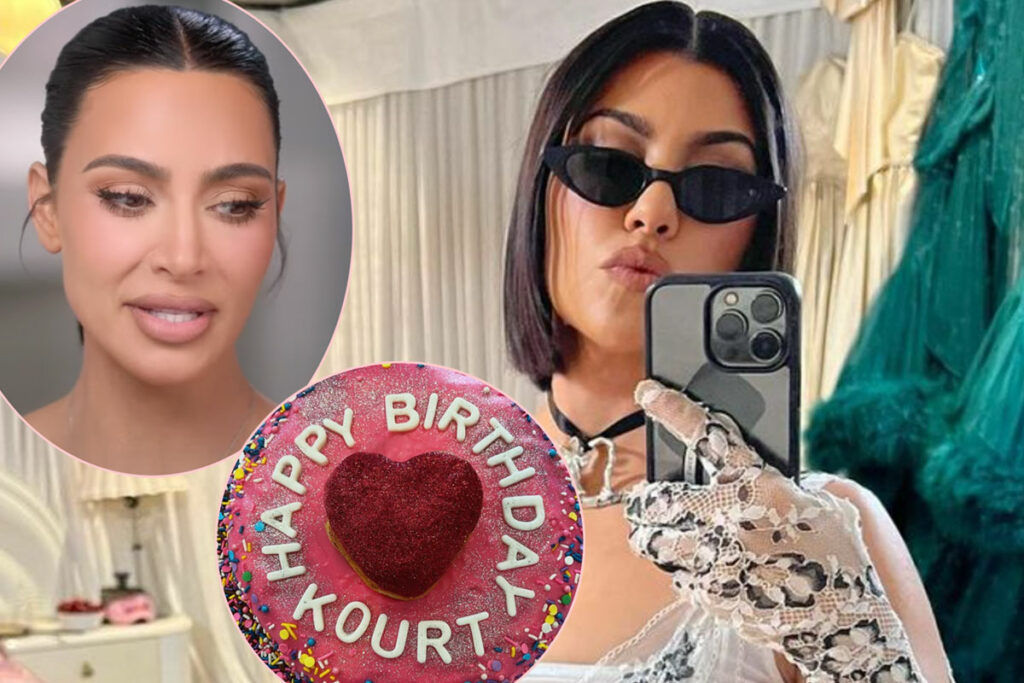 Kourtney Kardashian Shows Off Birthday Cake Making Fun Of Kim’s ‘Least Exciting To Look At’ Comment! – Perez Hilton